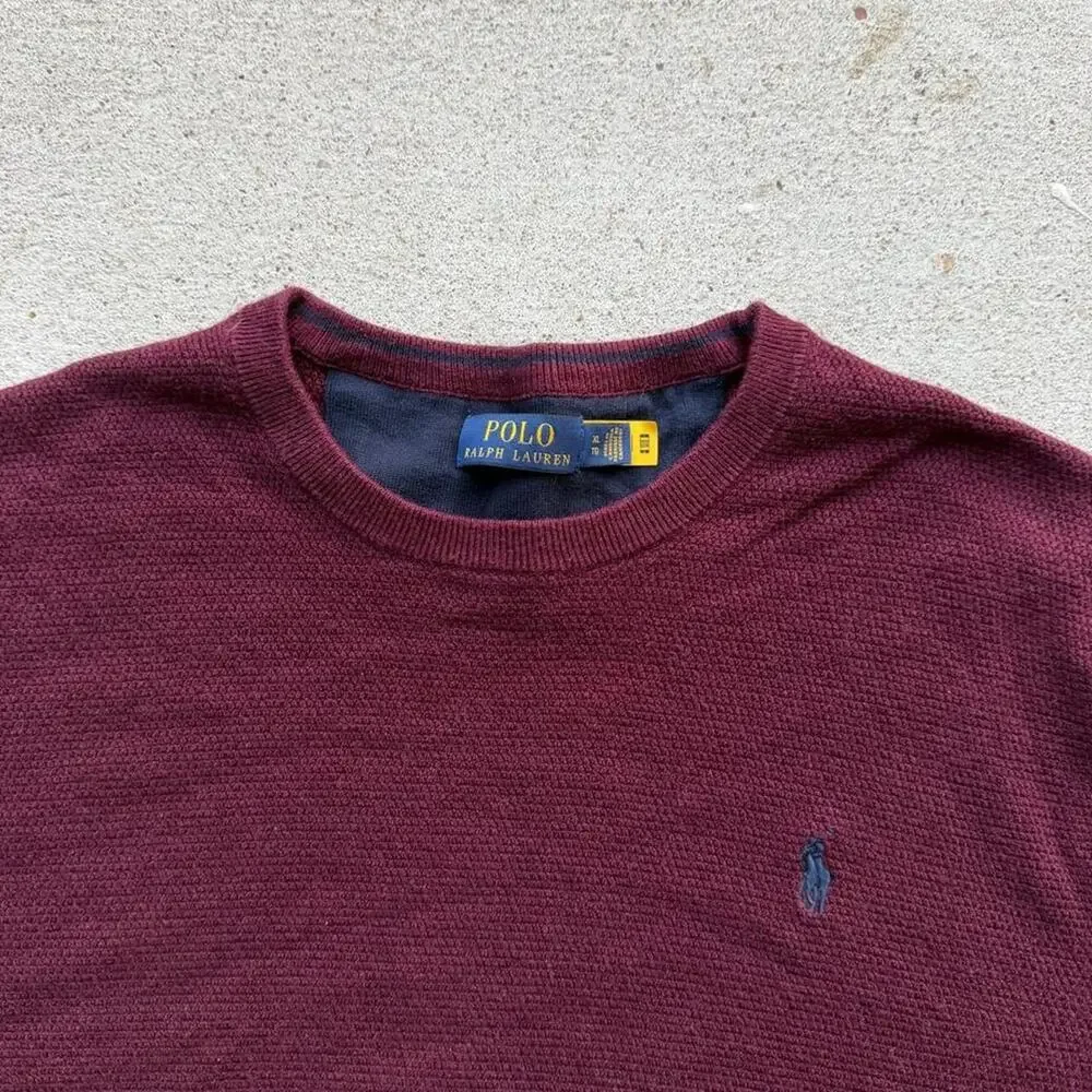Polo ralph lauren burgundy sweater mens L/XL